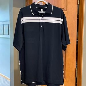 FootJoy Mens Shirt Lrg -  Navy & White - Polo Short Sleeve FJ